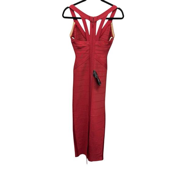 NWT Herve Leger Juliette Scarlet Red Bandage Gown Dress Size S Long Maxi - Picture 12 of 15